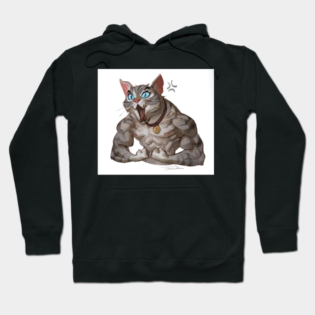 Muscle Cat Hoodie by felixantosart